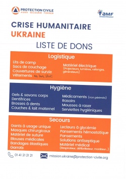 SOLIDARITE UKRAINE - APPEL AUX DONS