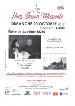 CONCERT - EGLISE DE SUBLIGNY - 15H30