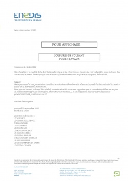 COUPURE ELECTRICITE - 09h30 à 12h00