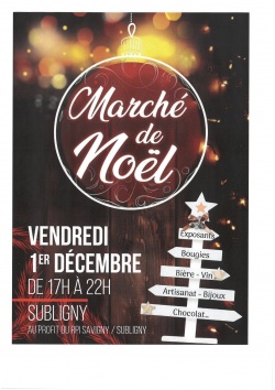 MARCHE DE NOEL RPI SAVIGNY/SUBLIGNY