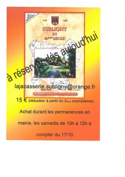 Vente de l&#039;ouvrage SUBLIGNY au XXème SIECLE