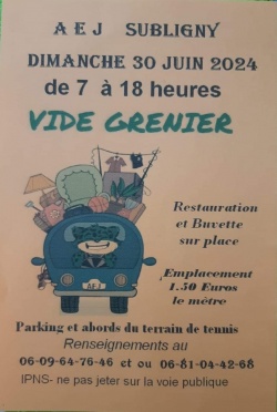 VIDE GRENIER - TERRAIN DE TENNIS