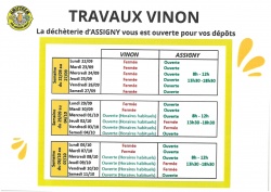 TRAVAUX DECHETTERIE DE VINON / OUVERTURE ASSIGNY