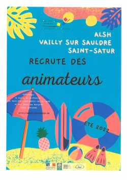 RECRUTEMENT d&#039;ANIMATEURS ALSH VAILLY et SAINT-SATUR